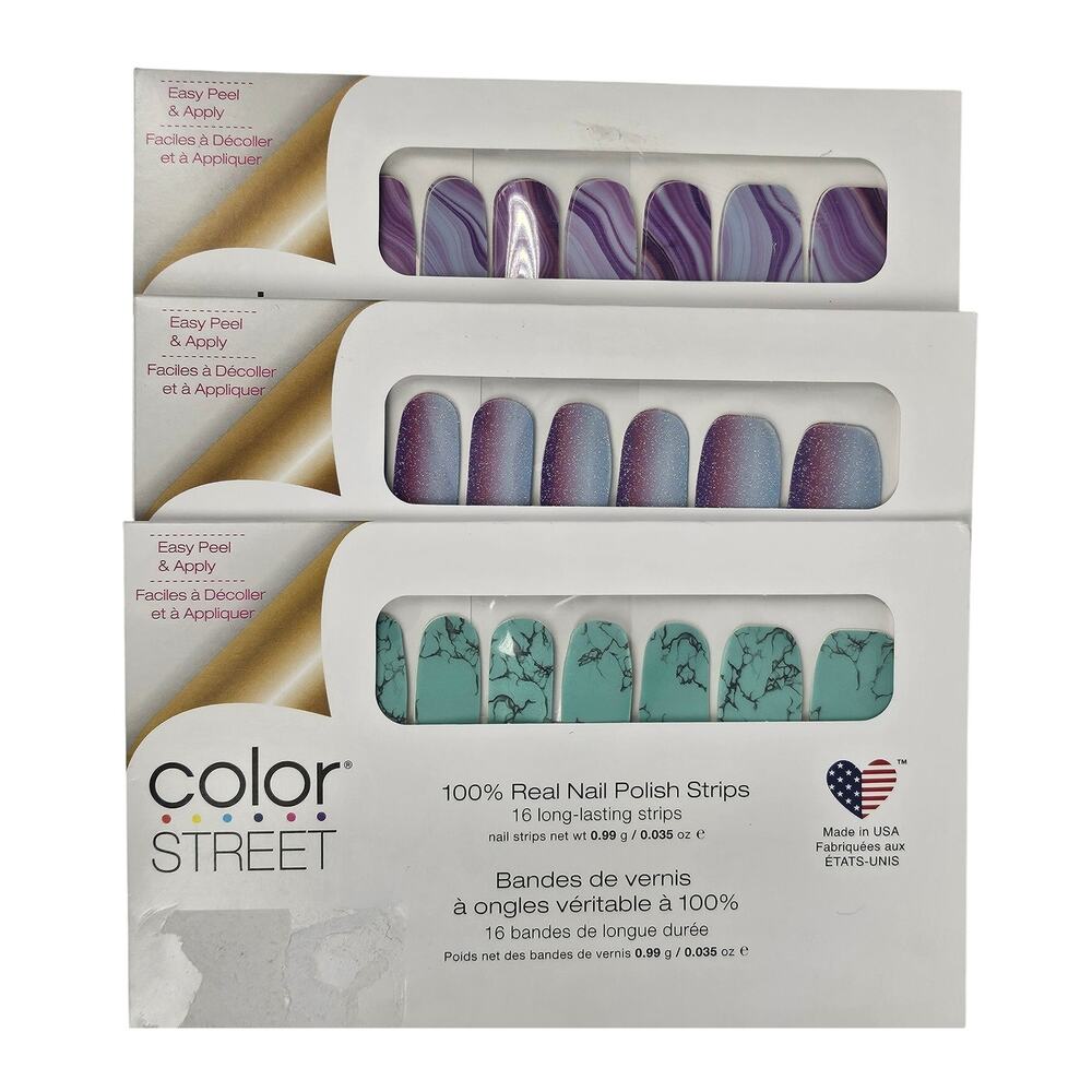 COLOR STREET NAIL POLISH STRIPS – 3‑PACK BUNDLE – NEW/SEALED – MIXED SHADES